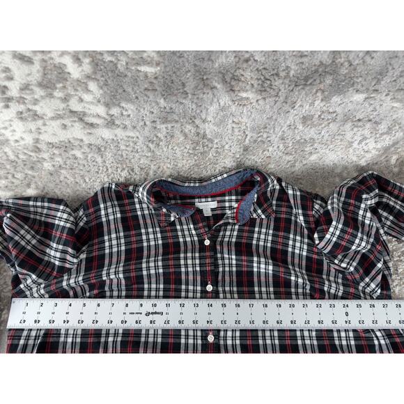 Charter Club Womens Plus Size 3X Plaid Button Shirt Black Red Long Sleeve Casual - Picture 5 of 7